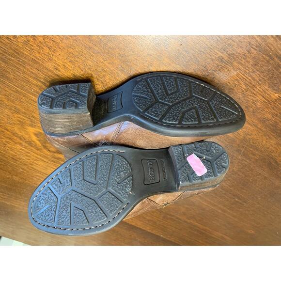 Born Brown Leather Ankle Boot Women 6 Fringe Grunge Western Cowgirl Witch Hobbit - Picture 5 of 10